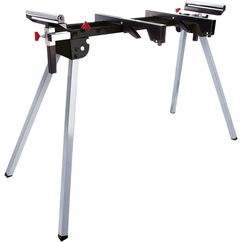 Excel Universal Mitre Saw Leg Stand with Extendable Roller - Heavy Duty Steel Build, Universal Fit, Adjustable Size, Folding Legs - Woodworking Support - Image 1