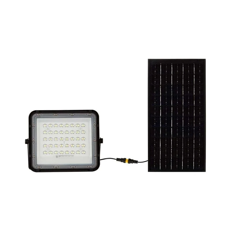 V-tac VT-80W LED Solar Floodlight - 4000K - 6000mAh - 3M Cable - Incl. Remote Control - Black