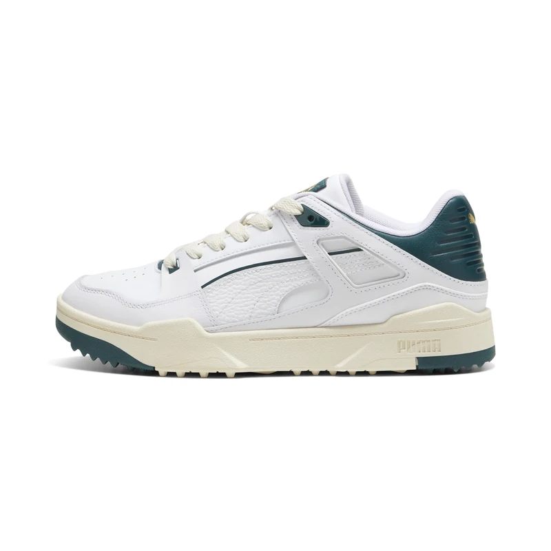 PUMA GOLF Men's Slipstream G Golf Shoes, Puma White-Varsity Green, 9 UK