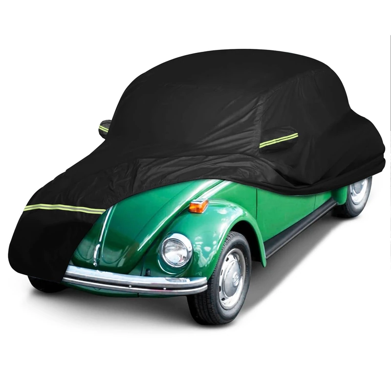 Waterproof Car Covers for 1960-1980 Volkswagen Beetle Bug Sedan 2-Door Saloon(Black) 210T Custom Outdoor Storm Hood
