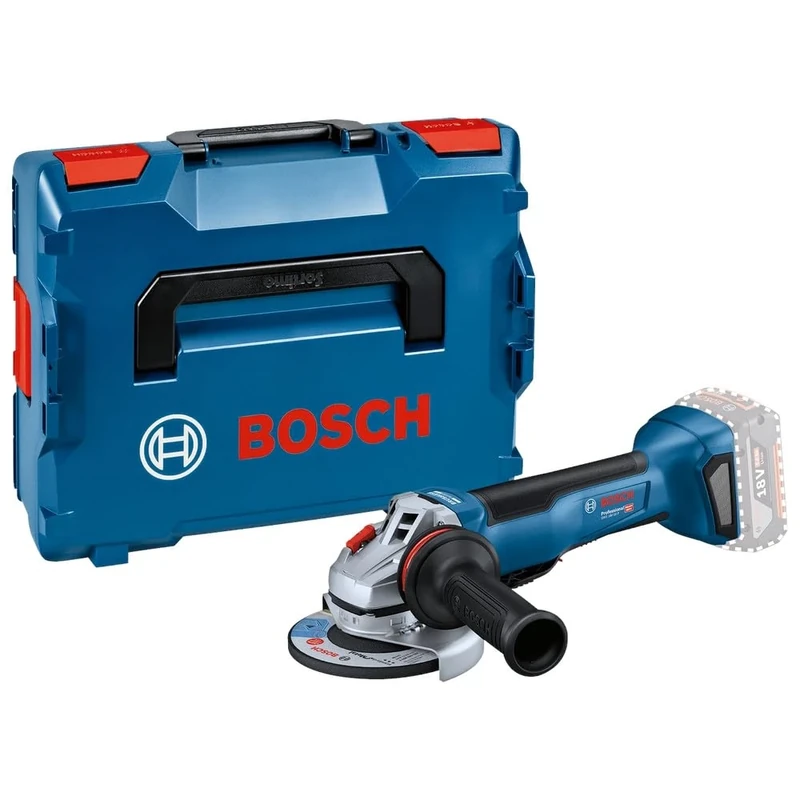 Bosch Professional 18V System Cordless Angle Grinder GWS 18V-10 P (incl. Aux. Handle, Protective Guard, Quick-Clamping nut, mounting Flange, L-BOXX Inlay, L-BOXX, Without Battery/Charger)