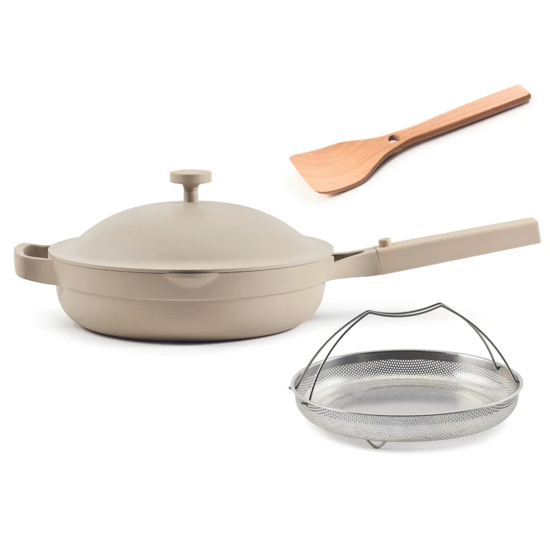 Our Place Always Pan 2.0 – 27cm (2.5L) Nonstick, Toxin-Free Ceramic Cookware | Patented 10-in-1 Aluminum Frying & Sauté Pan | Safe for Oven, Induction & All Cooktops up to 232°C | Steam