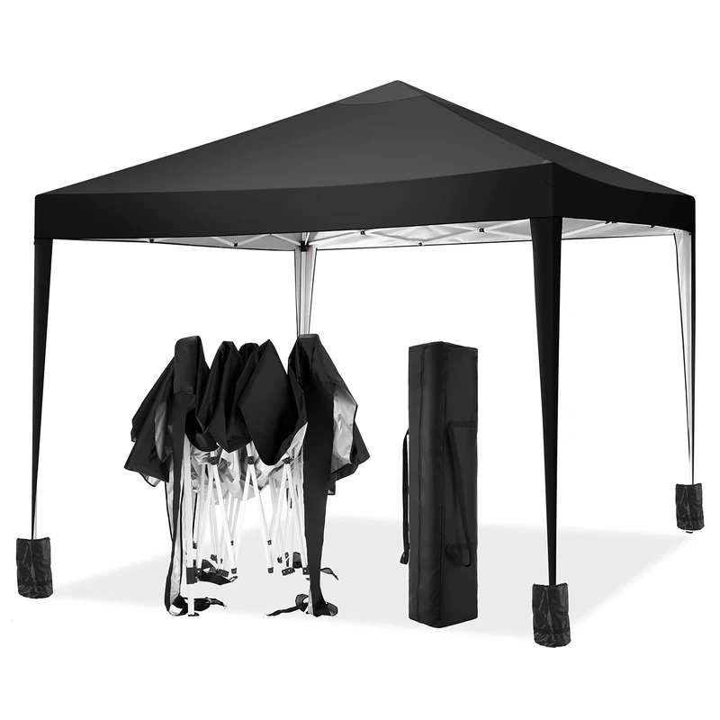 COBIZI Pop up Gazebo 3mx3m Pop up Marquee for Parties Waterproof UPF50+ Protection Commercial Gazebo with Carry Bag, Black