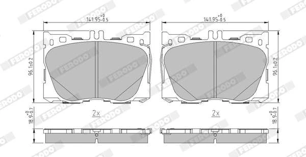 FERODO BRAKE PADS | FDB5149 | FRONT | FOR MERCEDES-BENZ C-CLASS 2013-2023 | OE-MATCHING QUALITY | ECO-FRICTION FUSE+ TECHNOLOGY