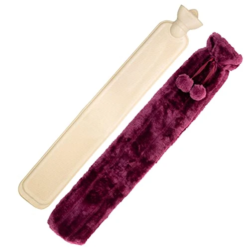 Tanness 2L Purple Long Hot Water Bottle | Anti-Leakage, Heat Therapy, Pain Relief