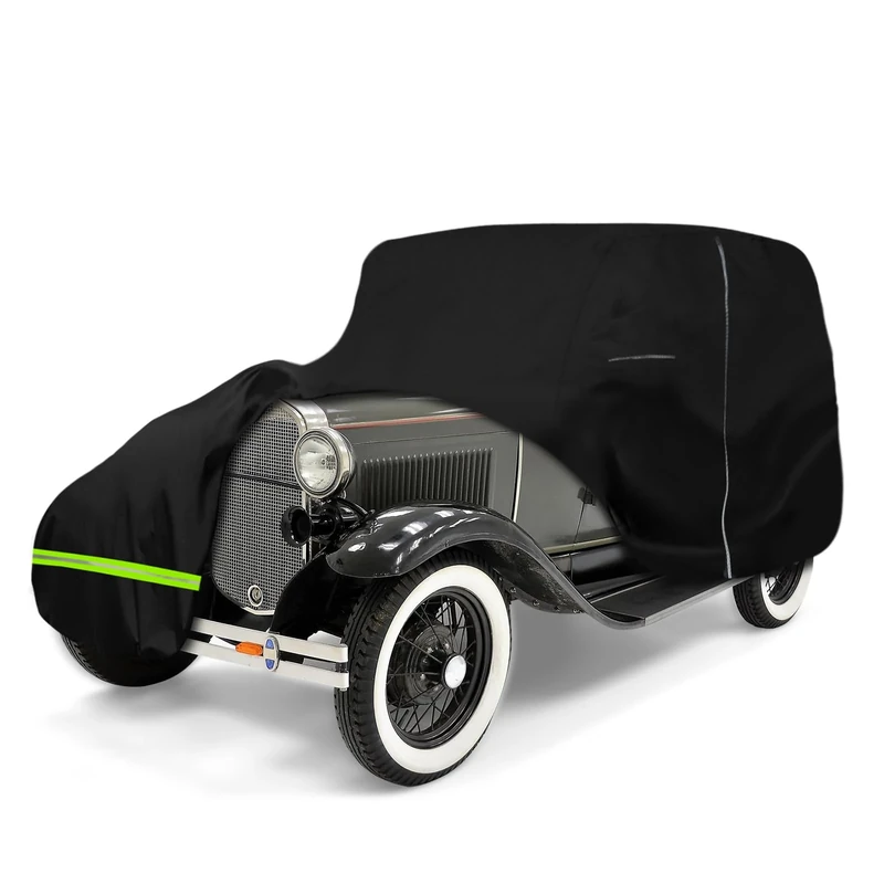 Waterproof Car Cover Compatible with 1928-1931 Ford Model A Sedan/Convertible Sedan Accessories, 210T All Weather Car Covers with Zipper&Lock for Car Dust Snow Rain Hail Protection