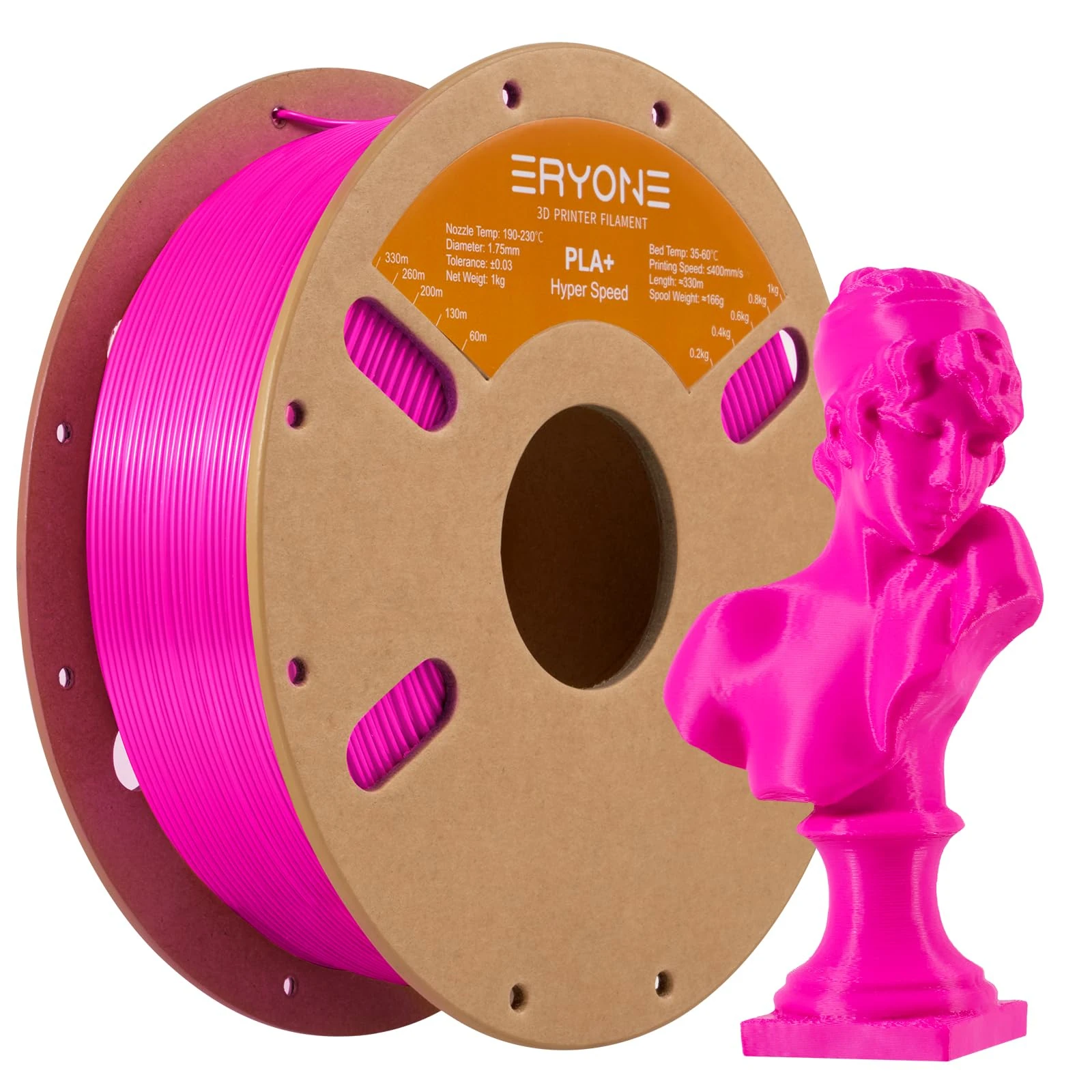 ERYONE High Speed PLA Plus Filament 1.75mm +/- 0.03mm, Rapid PLA+ Filament for Fast Printing, 30-500mm/s 3D Printing Filament Fit Most FDM Printer, 1kg (2.2LBS)/Spool, Magenta