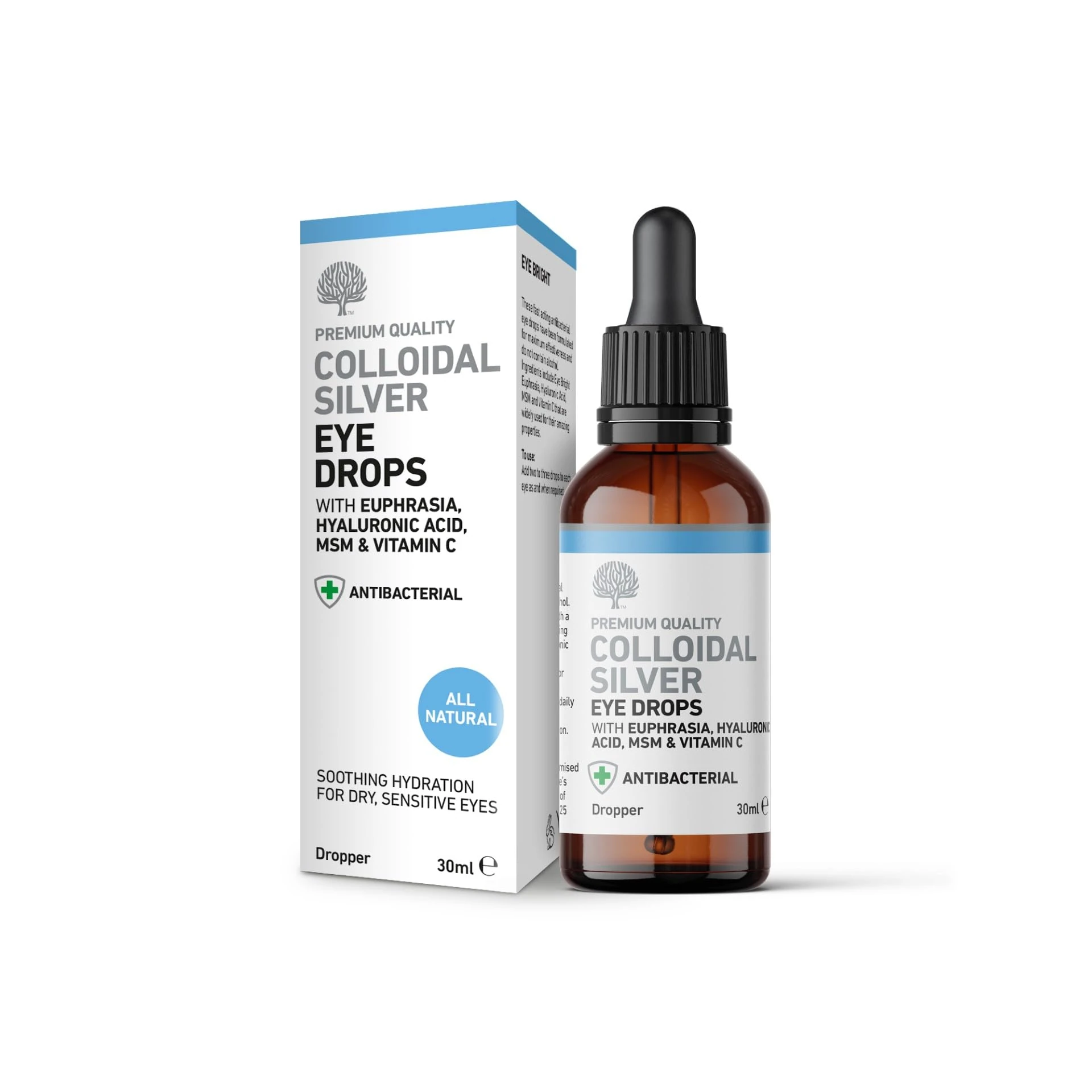 Nature's Greatest Secret Colloidal Silver All Natural Eye Drops with Euphrasia & MSM 30ml