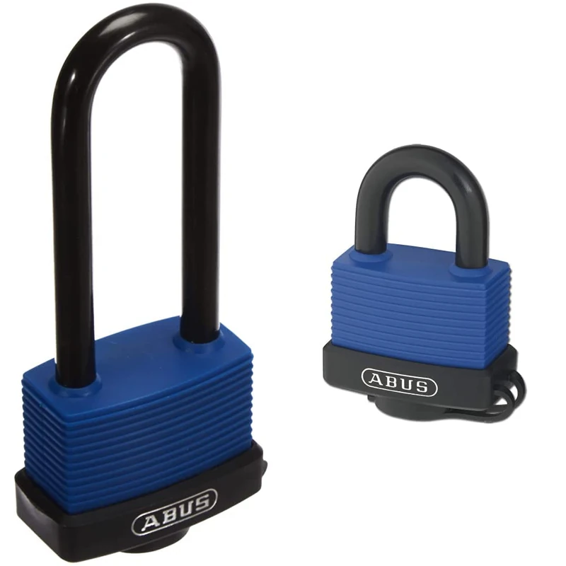 ABUS 70IB50LSC Marine Grade Aquasafe All Weather Shackle Padlock 50 mm & 70IB50 Marine Grade Aquasafe All Weather Shackle Padlock, Black/Blue
