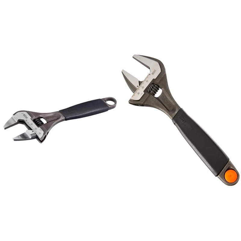 Bahco 9029-T Slim Jaw Adjustable Wrench, 170mm Length & 9031 Adjustable Wrench, 200mm Length