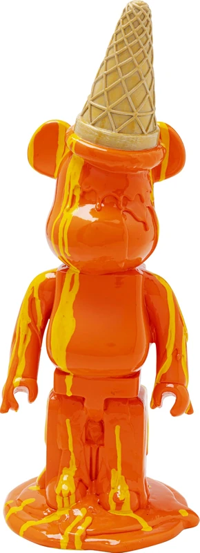 Kare Design Deco Figurine Gelato Bear, Orange, Deco Statue, Gift Idea, Decorative Home Accessories, Home Decor, Room Decor for Living Room, Bedroom, 40x16x15 cm (H,W,D)