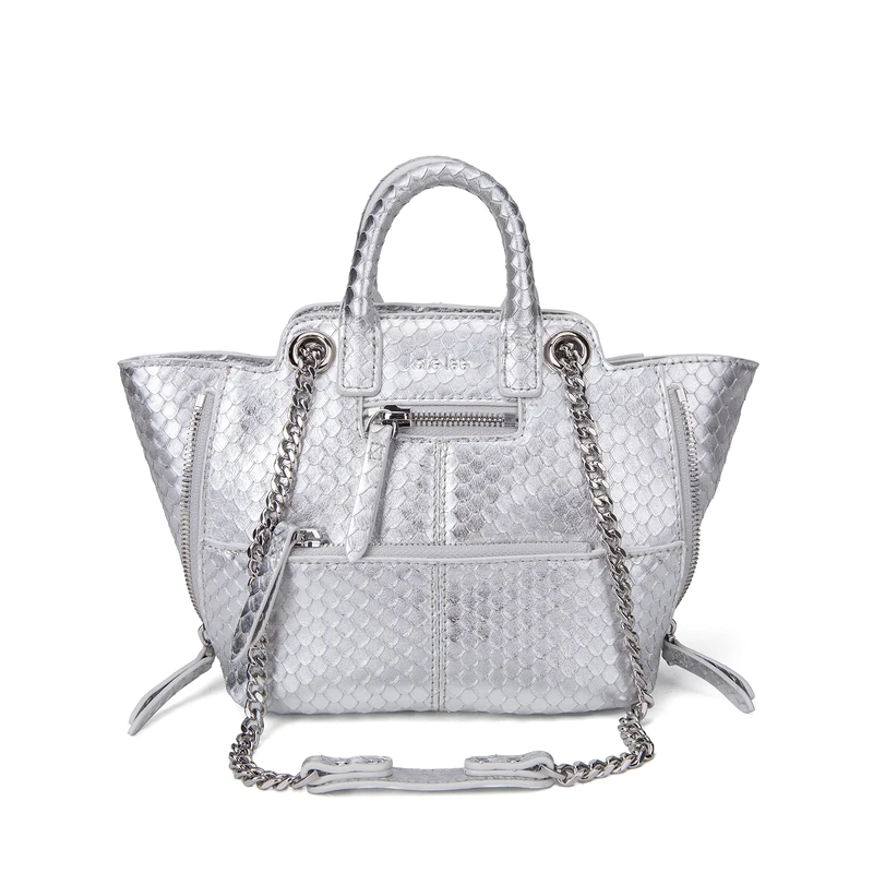 Kate Lee Women's Shopping Silver Mini Velya Tote Shoulder Bag, Moyen