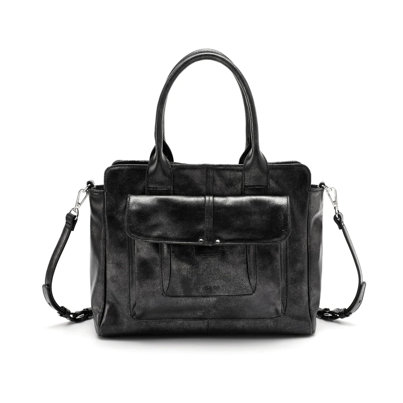 Kate Lee Women's Silver Black Vany Bag, Moyen