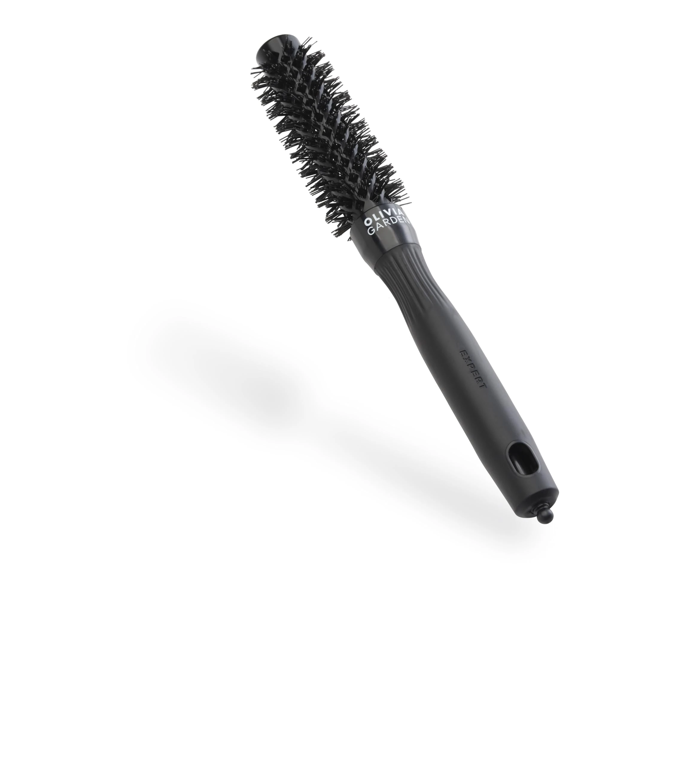 Olivia Garden Expert Blowout Shine – Black - 20 - Ceramic Coated Round Brush for Smooth Blowout, Frizz-Free Hair & Radiant Shine