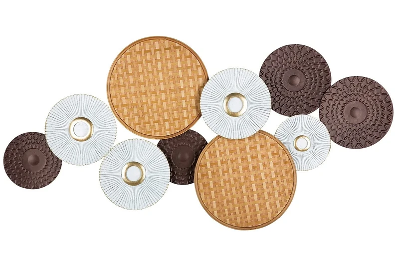 GILDE Vienna Wall Relief Metal Brown Natural 64 x 122 x 5 cm Wall Decoration Art Decoration Living Room