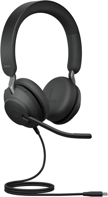 Jabra Evolve2 40 SE Wired Noise-Cancelling Stereo Headset With 3-Mic Call Technology and USB-C Cable - Works with all Leading Unified Communications Platforms such as Zoom and Google Meet - Black
