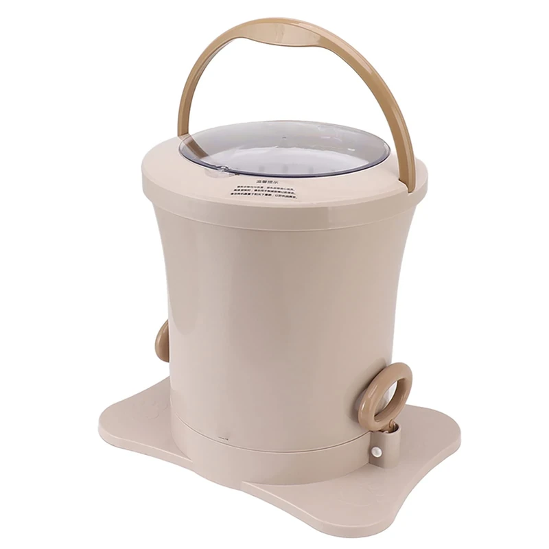 Compact Spin Dryer, 2500RPM Non Electric Manual Clothes Dryer with Detachable Basket, Portable for Camping, Apartments, RV, School, Dorm (Apricot)