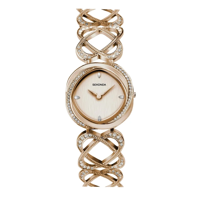Sekonda Hidden Hearts Ladies 29mm Quartz Watch in Rose with Analogue Display, and Rose Gold Alloy Strap 40509