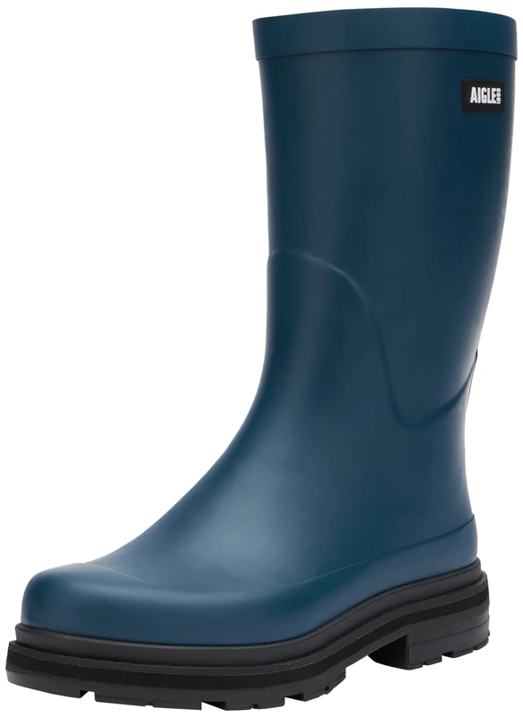Aigle Men's Mid Rain M Rain Boot, Storm Blue, 8 UK