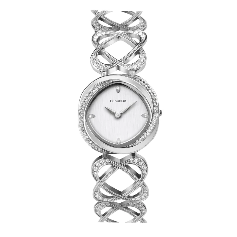 Sekonda Hidden Hearts Ladies 29mm Quartz Watch in Silver with Analogue Display, and Silver Alloy Strap 40507