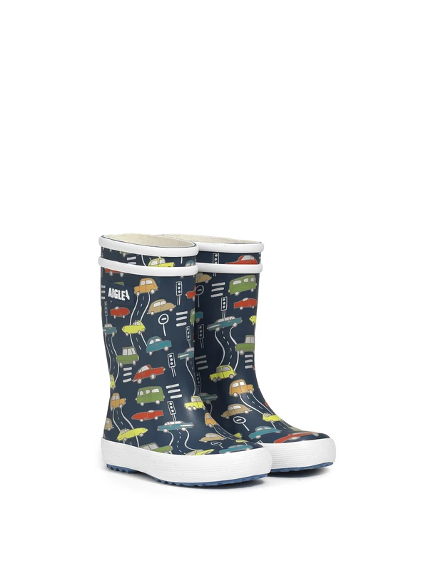 Aigle LOLLY POP PLAY2 Waterproof Printed Boots for Kids | Soft, comfortable upper with durable lining | Reflective strip on the heel | Grippy sole