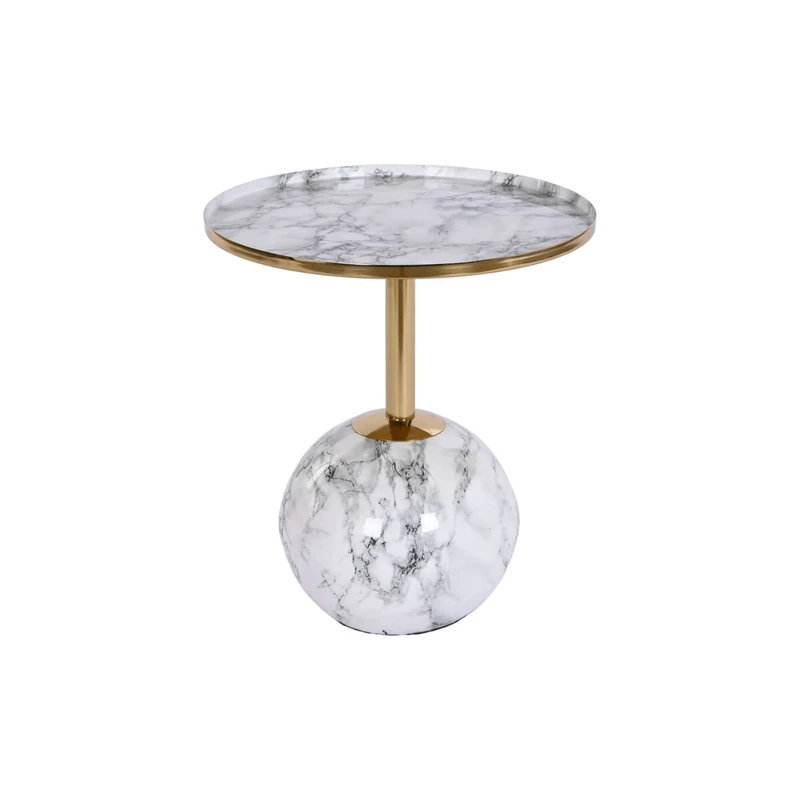 DKD Home Decor Side Table 41 x 41 x 47 cm Gold White Iron