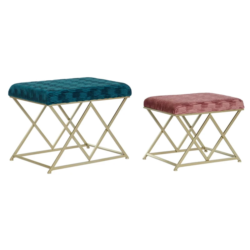 DKD Home Decor Metal Bench - Multi-Colour Nursery Furniture