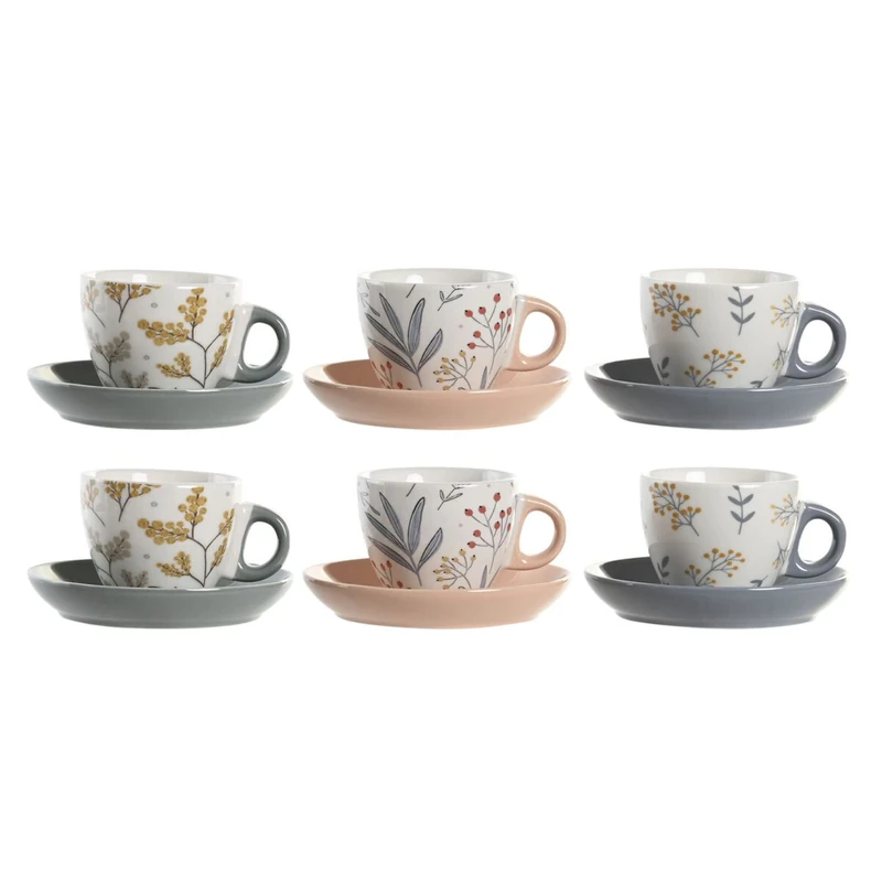 DKD Home Decor Cups with Plates, Standard