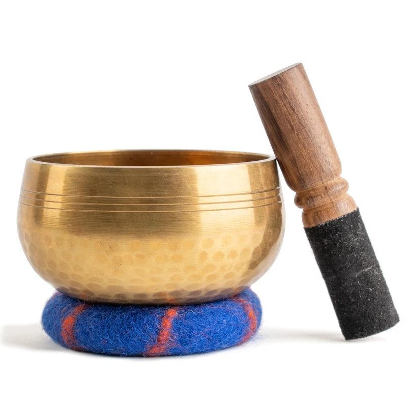 Ohm Store 4" Tibetan Singing Bowl Set — Meditation Sound Bowl Handcrafted in Nepal for Yoga, Chakra Healing, Mindfulness, and Stress Relief - Image 1