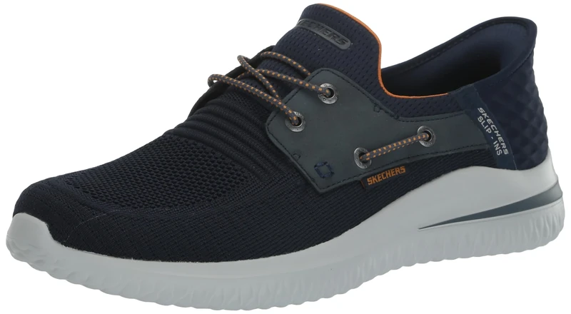 Skechers Men's Delson 3.0-Roth 210606 Low Profile Bungee Lace Slip-Ins, Navy, 6.5 UK - Image 1