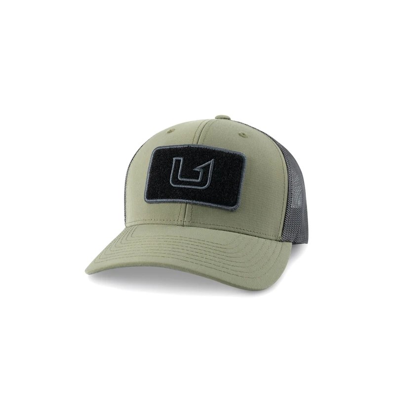 HUK Men's Trucker, Anti-Glare Snapback Fishing Hat Cap, Fly Patch-Moss, One Size