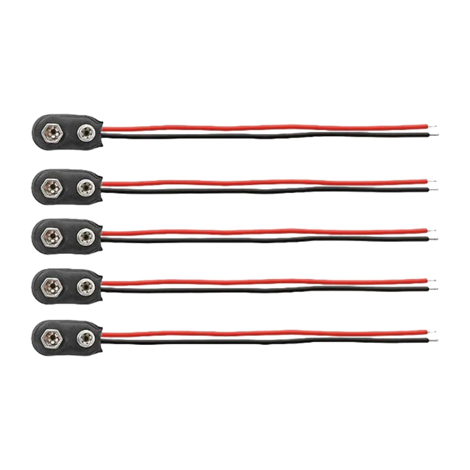 5pcs 9V Battery Snap Connector,9V Battery Clip Connector PP3 Battery Snap Connector Plastic Battery Snap(T-type) with 15 cm Flying Leads,for 9V T- Shape Plastic Leather Battery Snap Connector