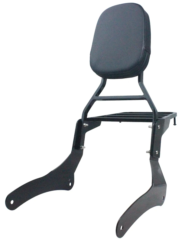 YHMOTO Passenger Backrest Sissy Bar with Luggage Rack for Kawasaki Vulcan 900 VN900 Classic Custom 1996-2023 (New Style-Black)
