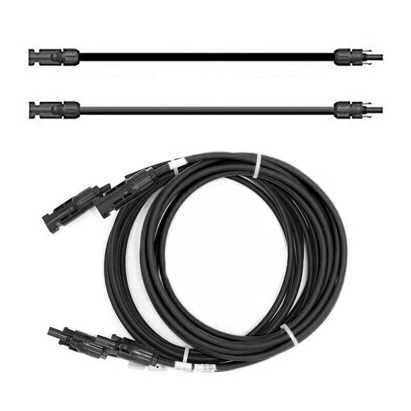 Solartronics Extension Cable 6mm ² Incl. Solar Connector PV Cable H1Z2Z2-K on both Sides Black - Pellet Boiler Cable with Plug - Solar Cable for Solar Module - PV Gak, Made IN Germany (25m - 6mm ²)