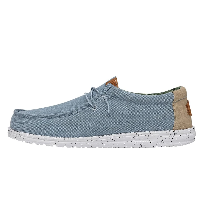 HEYDUDE Men Wally Washed Canvas Blue Casual Moccasin 46 EU
