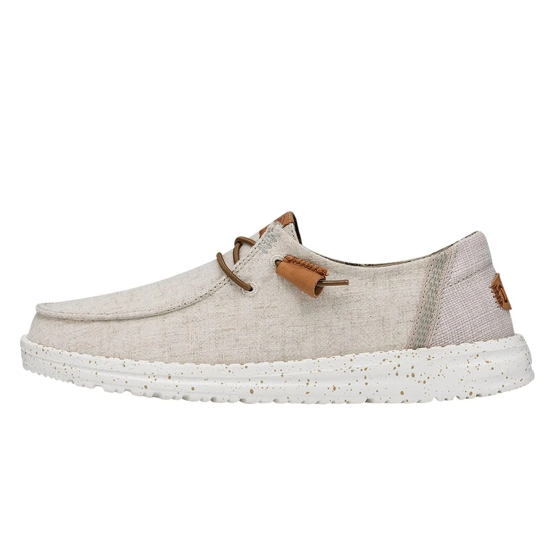 HEYDUDE Wendy Washed, Women's Slip-On Loafer Shoes, Cream, 4 UK