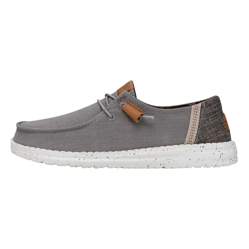 HEYDUDE Wendy Washed, Women's Slip-On Loafer Shoes, Grey, 8 UK
