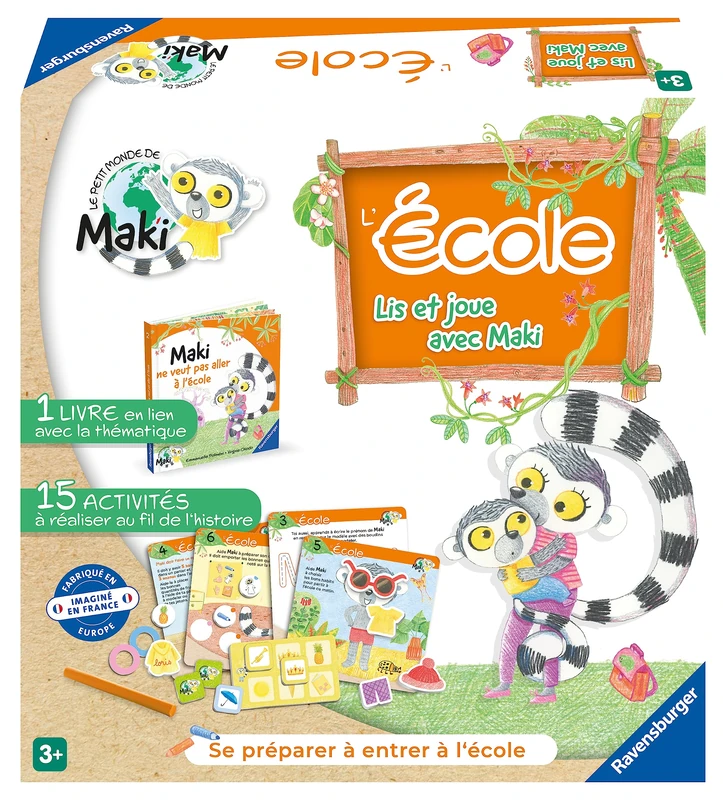 Ravensburger Maki does not want to go to school - L'Ecole - First board game for children - Child and parents - from 3 years old - Unisex - 22356 - French version - Image 1