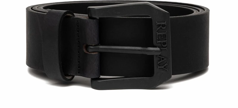 Replay men's leather belt, black (Black 098), 90 cm