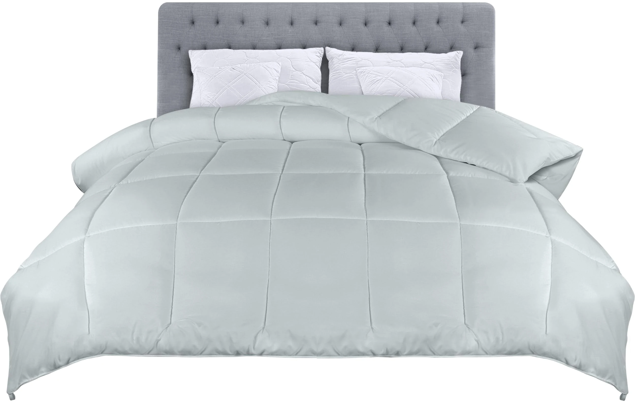 Utopia Bedding Double Duvet – 4.5 Tog Lightweight Coverless Duvet, Soft Breathable Microfiber with Box Stitching – Ideal for Summer and All Seasons, 200x200 cm (Light Grey)