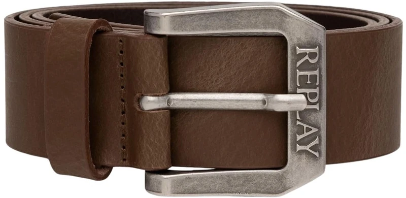 Replay men's leather belt, brown (Dk Brown Wood 110), 90 cm
