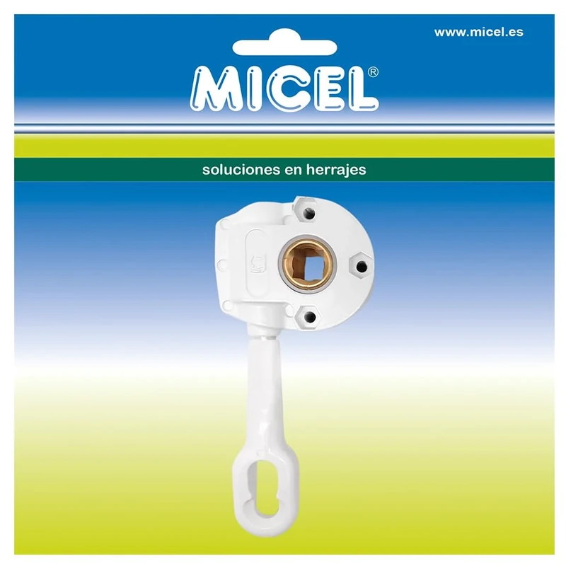 MICEL - 92551 – Canopy Roller Machine with Crank Hook, Long Hook 110 mm, 1:11 Mechanism, for Straight Awnings, White, 77 x 35 x 175 mm - Image 1