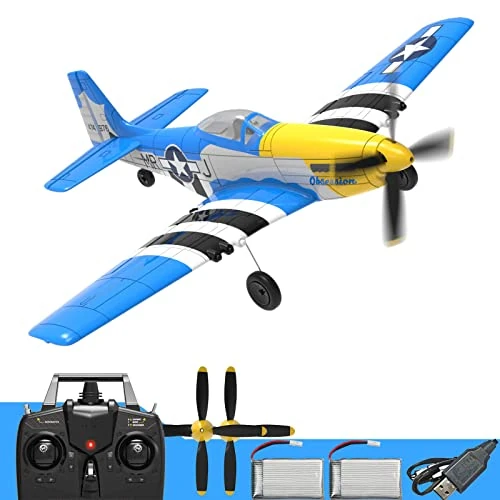 Fancemot RC Airplanes, 4-CH RC Plane Ready to Fly P51 Pro Remote Control Plane for Beginners with Xpilot Stabilization System, One Key Aerobatic