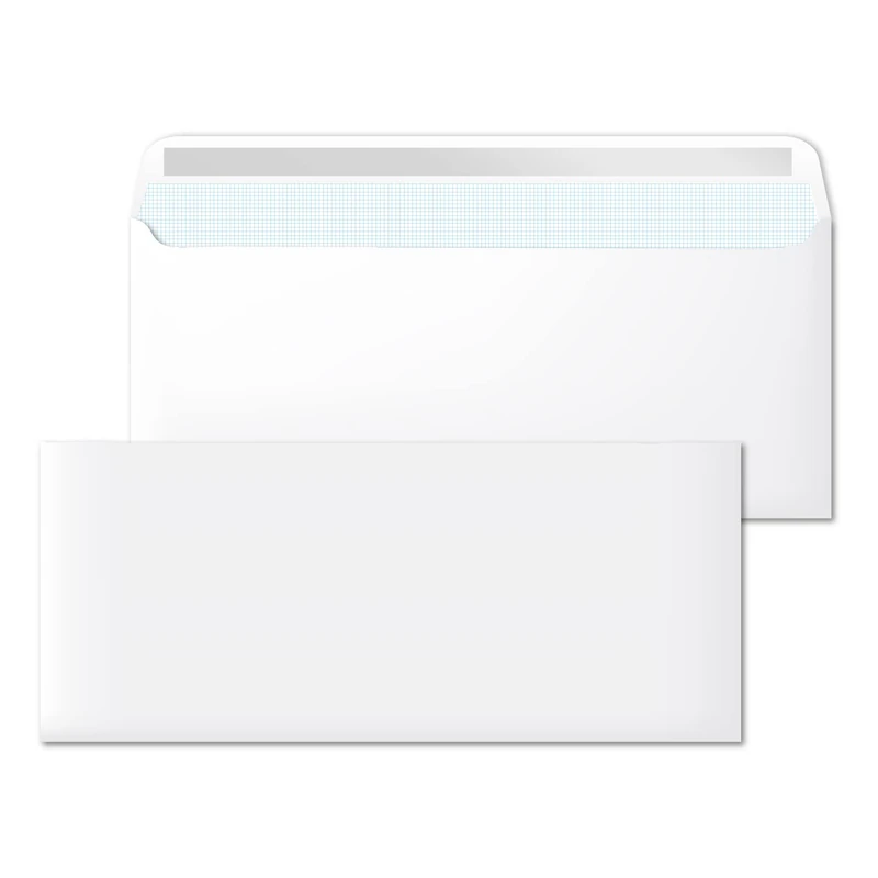 Paper Envelopes, American White Without Window, Measure 225 x 115 mm, White Paper Envelopes for Letters and Documents, 90 g/m² Envelopes with Self-Adhesive Closure · m-office (1000 Units)