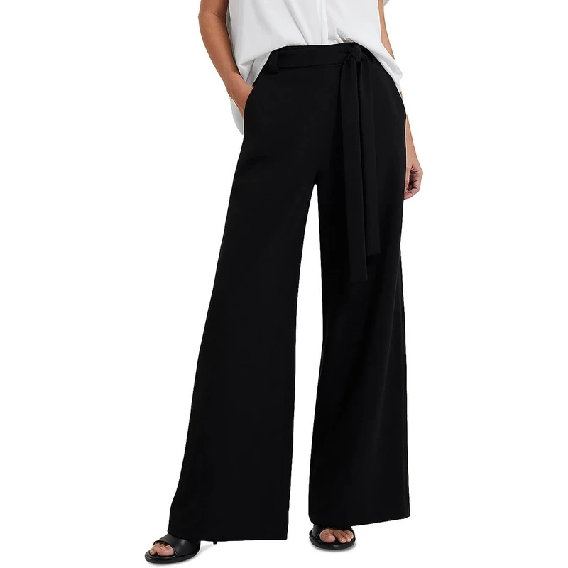 French Connection Women's Whisper Full LGTH Palazzo Casual Pants, Black, 14
