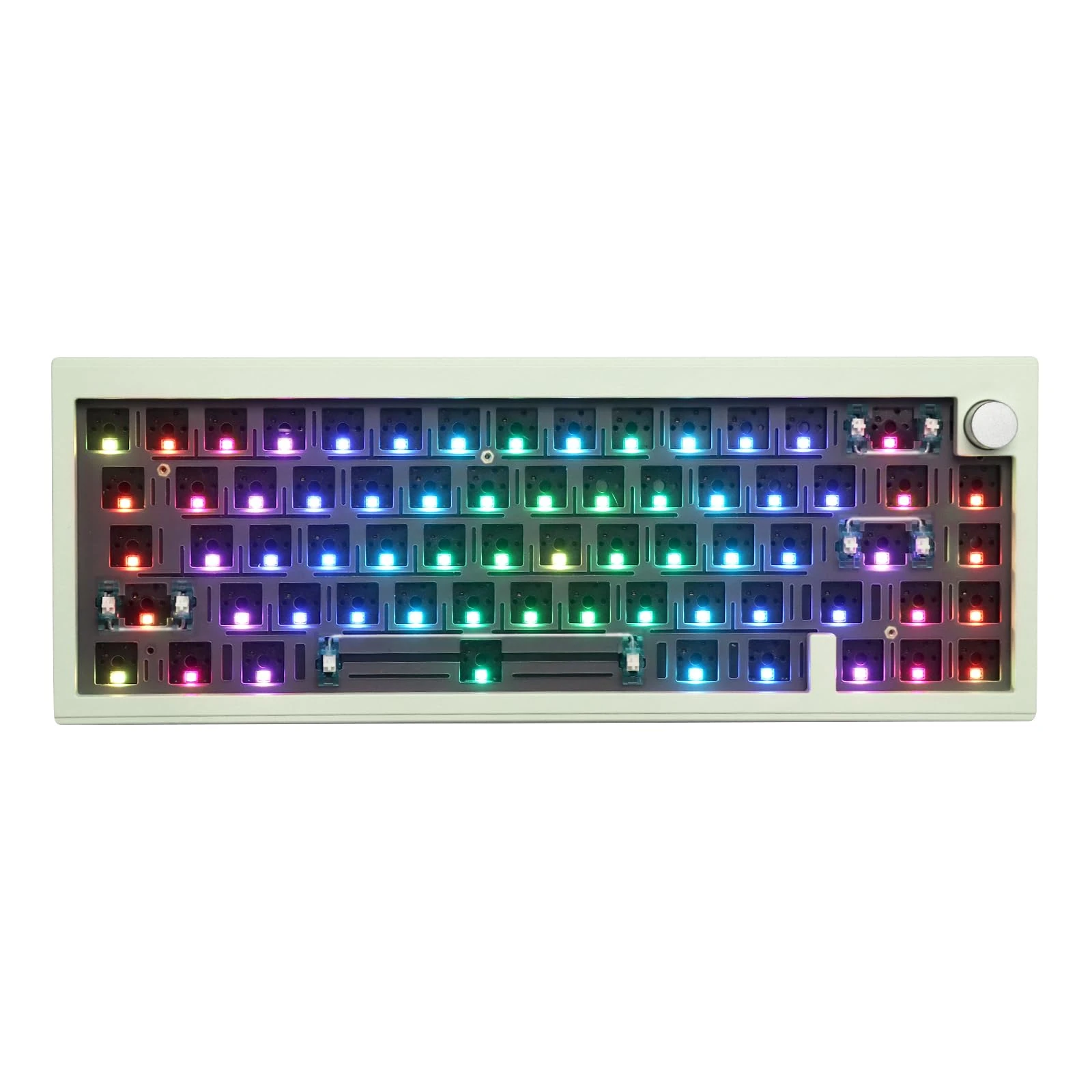 EPOMAKER CIDOO V65 V2 Wireless/Wired Gaming Keyboard DIY Kit, 65% Hot Swap Gasket Mount with VIA Programmable Software, South-facing LED, Aluminum CNC Casing, Poron Foam, Knob for Win/Mac (Green)