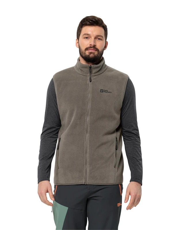 Jack Wolfskin WALDSTEIG FZ Men's Fleece Vest M Cold Coffee S, Cold Coffee, S