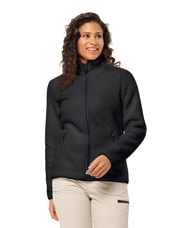 Jack Wolfskin Women's High Curl Jacket W Fleece, Black, XS