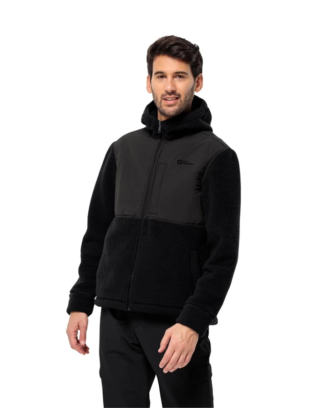 Jack Wolfskin Men's Felslicht Hooded JKT M Fleece Jacket Black