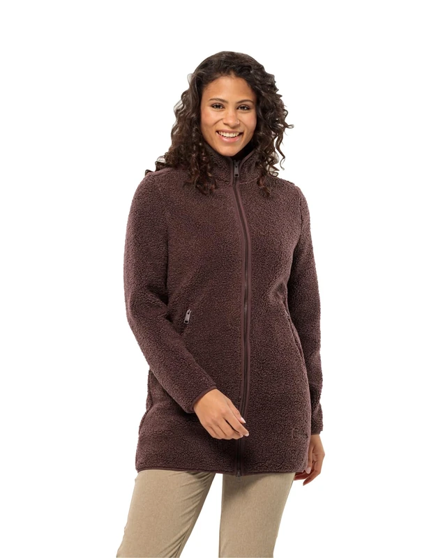 Jack Wolfskin Women's High Curl Coat W Fleece Jacket, Boysenberry, XXL